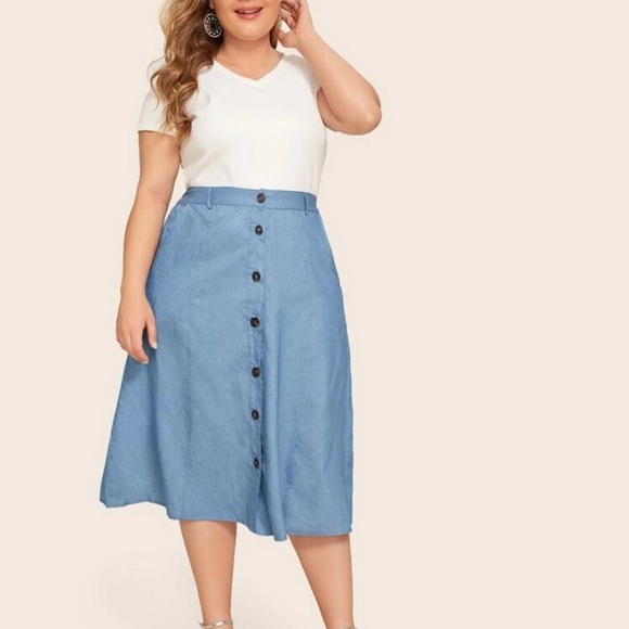Dresses & Skirts - SHEIN button front high waist skirt